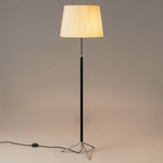 Pie De Salon Floor Lamp - Chrome / Natural Ribbon