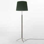 Pie De Salon Floor Lamp - Chrome / Green Raw Ribbon