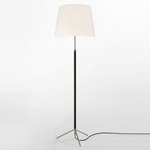 Pie De Salon Floor Lamp - Chrome / White Linen