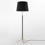 Pie De Salon Floor Lamp - Polished Brass / Black Ribbon