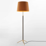 Pie De Salon Floor Lamp - Polished Brass / Mustard Raw Ribbon