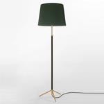 Pie De Salon Floor Lamp - Polished Brass / Green Raw Ribbon