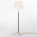 Pie De Salon Floor Lamp - Polished Brass / White Linen