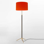 Pie De Salon G2 Floor Lamp - Polished Brass / Red Amber Ribbon