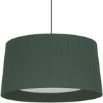 GT5 / GT6 Pendant - Satin Nickel / Green Raw Ribbon