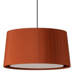 GT5 / GT6 Pendant - Satin Nickel / Terracotta Raw Ribbon