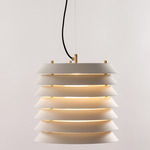 Maija Pendant - Brass / White