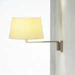 Americana Swing Arm Wall Sconce - Satin Nickel / White Linen