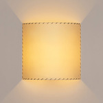 Comodin Square Wall Sconce - Chrome / Stitched Beige Parchment