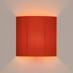 Comodin Square Wall Sconce - Chrome / Red Amber Ribbon