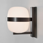 Wally Wall Sconce - Matte Black / White Opal