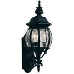 Classico 3 Light Outdoor Wall Light - Black / Clear