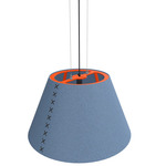 BuzziShade Pendant - Fluorescent Orange / Light Blue Felt