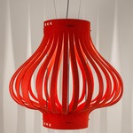 BuzziLight Mono Pendant - White / Red Felt