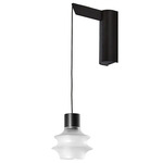 Drip/Drop Hanging Wall Sconce - Ebony Black / Frosted Glass