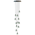 Drip/Drop Multi Light Pendant - Ebony Black / Green Glass