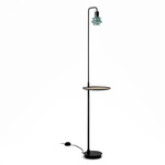 Drip/Drop Floor Lamp with Tray - Overstock - Ebony Black / Blue Glass