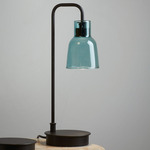 Drip/Drop Table Lamp - Ebony Black / Green Glass