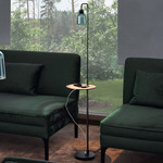 Drip/Drop Floor Lamp - Ebony Black / Green Glass