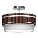 Band Double Tier Pendant - Brushed Nickel / Ebony Linen