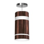 Band Column Pendant - Brushed Nickel / Ebony Linen