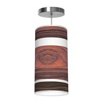 Band Column Pendant - Brushed Nickel / Rosewood / Linen