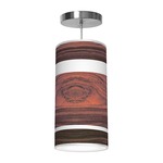 Band Column Pendant - Brushed Nickel / Rosewood Linen