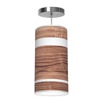 Band Column Pendant - Brushed Nickel / Walnut / Linen