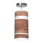 Band Column Pendant - Brushed Nickel / Walnut Linen