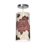 Geode Column Pendant - Brushed Nickel / Geode Cream