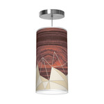 Facet Column Pendant - Brushed Nickel / Cream Facet