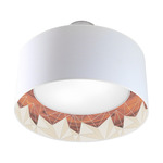 Facet Nest Pendant - Brushed Nickel / Cream