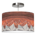 Facet Drum Pendant - Brushed Nickel / Grey