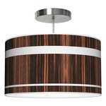 Band Drum Pendant - Brushed Nickel / Ebony Linen