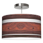 Band Drum Pendant - Brushed Nickel / Rosewood Linen