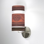Band Column Wall Sconce - Brushed Nickel / Rosewood Linen