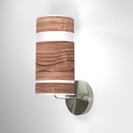 Band Column Wall Sconce - Brushed Nickel / Walnut Linen
