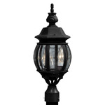 Classico Outdoor Light Post Mount - Black / Clear