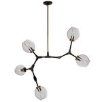 Organic Chandelier - Vintage Brass / Clear