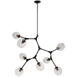 Organic Chandelier - Vintage Brass / Clear