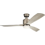 Ridley II Ceiling Fan with Light - Antique Pewter / Weathered White Walnut
