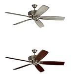 Monarch XL Ceiling Fan - Burnished Antique Pewter / Cherry / Weathered White Walnut