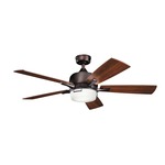 Leeds Ceiling Fan with Light - Oil Brushed Bronze