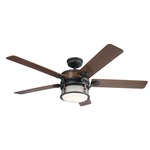Ahrendale Indoor/Outdoor Ceiling Fan with Light - Auburn Stained
