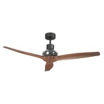 Propeller Black Ceiling Fan - Black / Natural 3 Blades