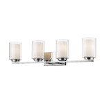 Willow Bathroom Vanity Light - Chrome / Matte Opal