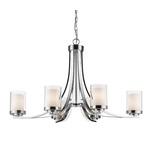 Willow Oval Chandelier - Chrome / Clear/ Opal