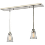 Annora Linear Multi-Light Pendant with Mini Shades - Brushed Nickel / Clear