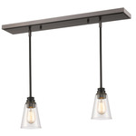 Annora Linear Multi-Light Pendant with Mini Shades - Olde Bronze / Clear