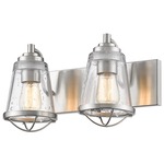 Mariner Bathroom Vanity Light - Brushed Nickel / Clear Seeded